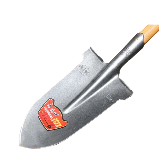 Easy-to-Hold 42cm DIY Steel Shovel with Round Head Wood Handle Thickened Material for Garden Digging
