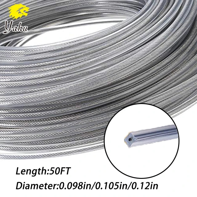 2025 Garden Tool Square Steel Trimmer Line 3mm/2.7mm/2.4mm Brush Cutter Parts of 50FT