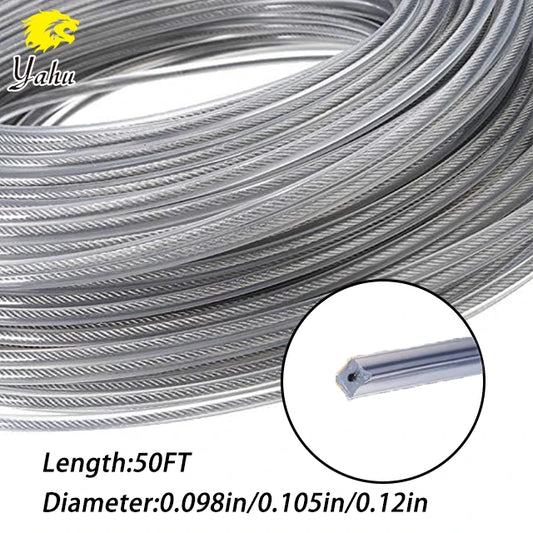 2025 Garden Tool Square Steel Trimmer Line 3mm/2.7mm/2.4mm Brush Cutter Parts of 50FT