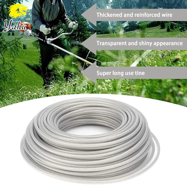 2025 Garden Tool Square Steel Trimmer Line 3mm/2.7mm/2.4mm Brush Cutter Parts of 50FT