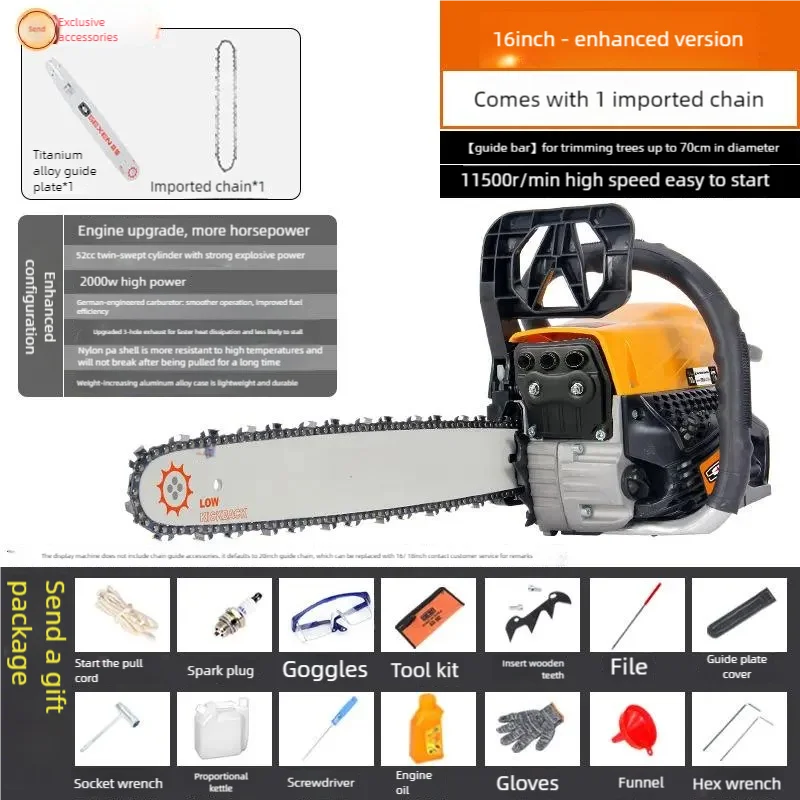 Cheapest Industrial  High Big Power Quality Professional Woodwork Wood Cutting Machine Gasoline Portable Chainsaw Saw