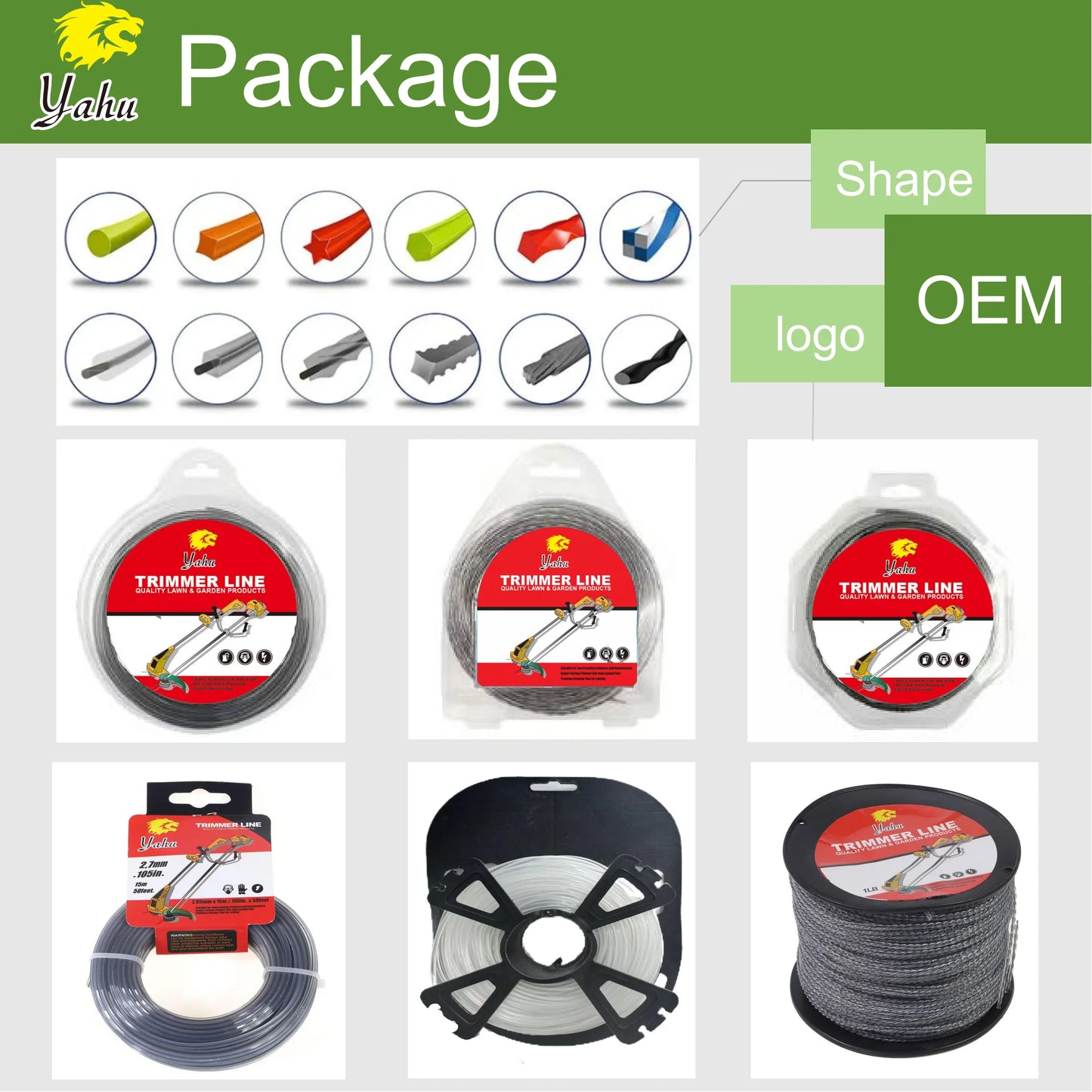 2025 Garden Tool Square Steel Trimmer Line 3mm/2.7mm/2.4mm Brush Cutter Parts of 50FT