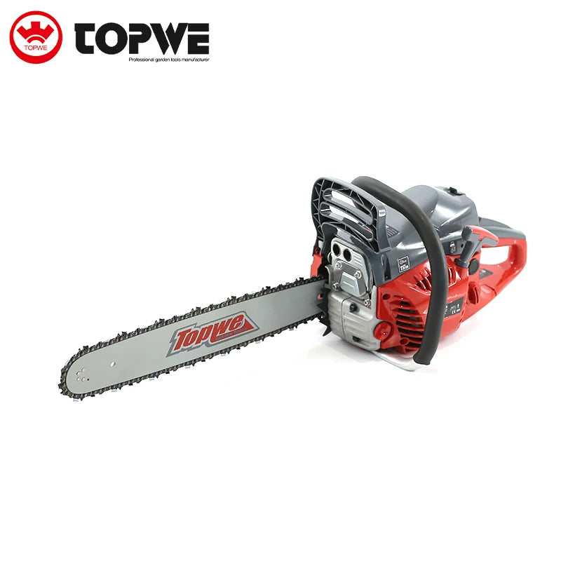 TOPWE Factory Supply Petrol Chain Saw Wood Cutting Machine Professional Gasoline Chainsaw