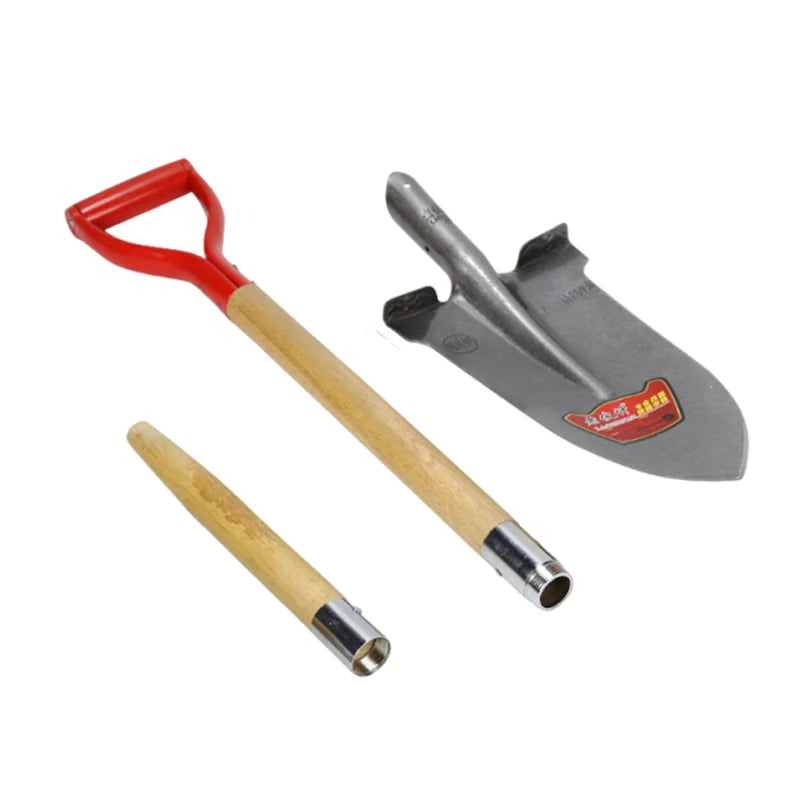 Easy-to-Hold 42cm DIY Steel Shovel with Round Head Wood Handle Thickened Material for Garden Digging